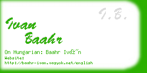 ivan baahr business card